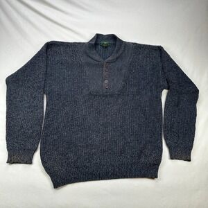 Club Room Mens 100% Cotton Shawl Collar Chunky Knit Sweater Small Dark Gray‎